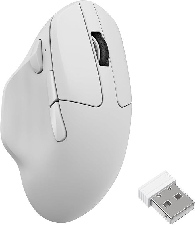 Keychron M7 8K Wireless Mouse, 30K DPI Optical Computer Mice, 2.4 GHz/Bluetooth/Wired with Macro Button 66g Lightweight Ergonomic, Up to 140 Hours Worktime for Laptop macOS/Windows - Black