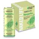 Naked Life Non-Alcoholic Drinks, Margarita - Low Calorie Alcohol-Free Spirits with Zero Sugar - 8.4 Fl Oz Cans, Pack Of 4