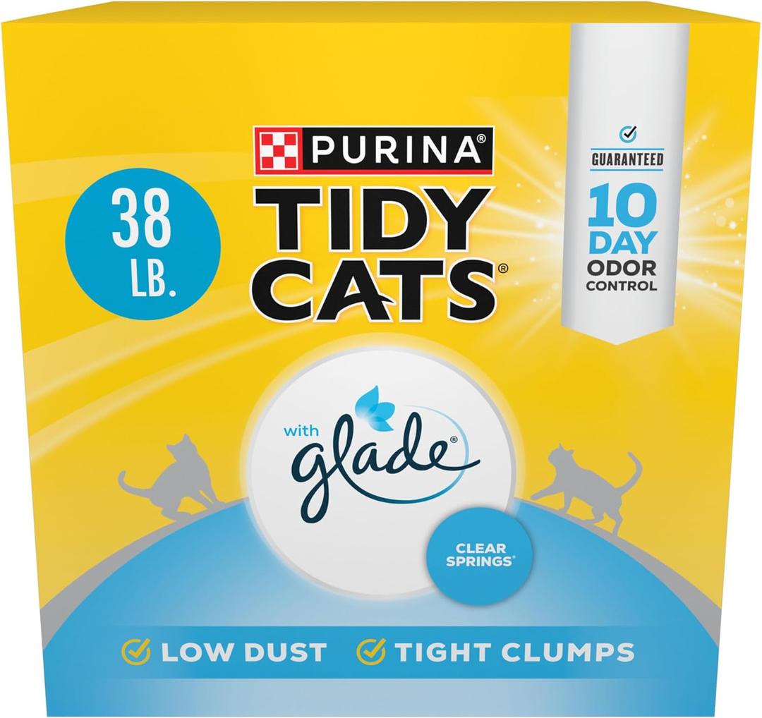 Purina Tidy Cats Clumping Multi Cat Litter, Glade Clear Springs - 38 lb. Box (38 Pound (Pack of 1))