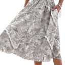 SOFIA'S CHOICE Womens High Waist Midi Skirt Casual A Line Skirts with Pocket (Gray, S)
