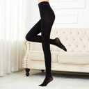 Pnadty Women's High Waisted Velvet Warm Elastic Tights Winter Fleece Lined Thick Leggings Pants (Black, S)