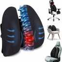 Ergonomic Back Support for Office Chair - Lumbar Pillow for Posture Correction and Lower Back Rest, Adjustable Height, Back Cushion Pad with Straps for Home, Office, Car, Black