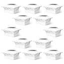 JOFIOS Solar Fence Post Lights, Cap Lights for 4x4/5x5 Vinyl Fence and 4x4/6x6 Wooden Post, Warm White/Cool White Lighting, White Solar Cap Outdoor Waterproof Decorate Garden Pathway Dcek Patio