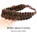 messy Synthetic Hair Braided Headband Classic Chunky Wide Plaited Headband for Women Girl Beauty (Auburn)