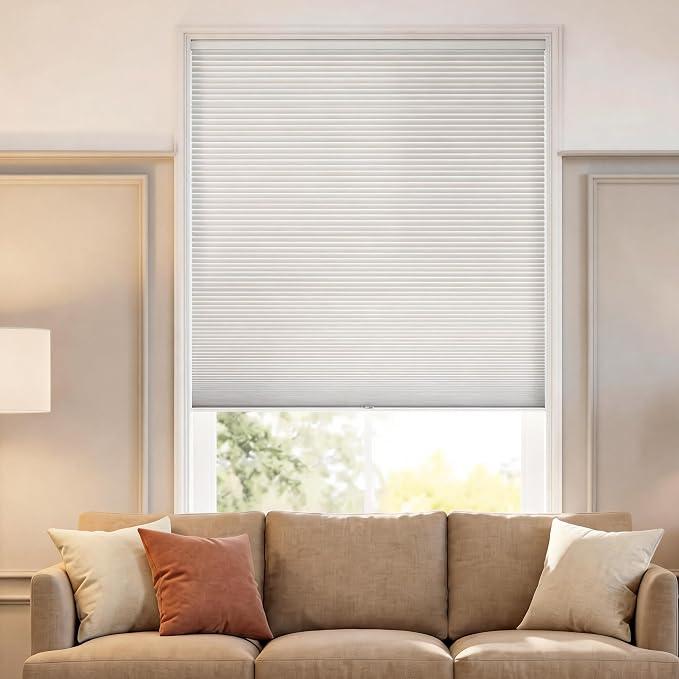 38mm blackout cordless window roller blind or cellular shade in white (Color: White 5100-1, Size: 76.2 x 127 cm / 30 x 50 inches).
