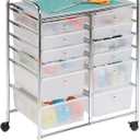 Honey-Can-Do Rolling Storage Cart and Organizer with 12 Plastic Drawers