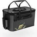 Fishing Bucket Foldable 6Gallon/8Gallon/10Gallon,Live Fish Container Multi-Functional Live Fish Bait Bucket,for Fishing, Camping, Moving