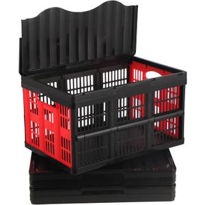 Collapsible Storage Bins,Collapsible Crates Basket | for Storage, Plastic Stackable Containers Heavy Duty Folding Crates