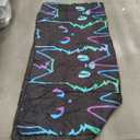 Cute Cat Kids Comforter Neon Rainbow Line Cat Bedding for Girls Boys Teen Cartoon Kawaii Cats Toddler Bed Colorful Animals Quilt Reversible Black, Size 82" x 82"