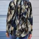 Zeagoo Womens Button Down Shirt Long Sleeve Blouse Business Work Tops Dressy Casual Floral Printed Outfits with Pocket (XL)