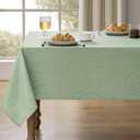 Decorelia Table Cloth for Rectangle Dining Table, Faux Linen Waterproof Texture Farmhouse Washable Rectangular Tablecloth Cover for Birthday, Party, Picnics, Wedding Decor(Sage Green, 52 x70 Inch)