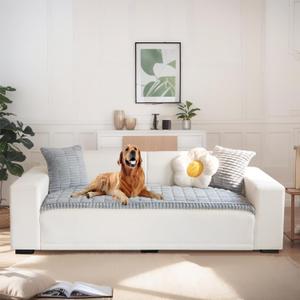 LiveGo Fuzzy Couch Covers for Pets, Couch Protector for Dogs Garden Chic Cotton Protective Couch Cover, Pet Mat Bed Couch Cover (Light Gray, 70x180 cm/27.6x70.9 in)