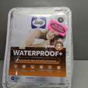 Sealy Luxury 100% Cotton Soft Top Layer, High Loft Comfort EternaLoft Fiberfill, Durable Stretch Corners Mattresses 18 Inches Deep Machine Washable Fitted Mattress Pad, Queen Size, White