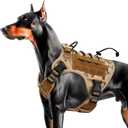 Heavy-Duty Tactical Dog Harness for Large Dogs, No Pull Adjustable Reflective Pet Vest with Molle System, K9 Military-Grade Control for Service Training, Outdoor & 10+ Breeds, Desert Camo, Large (L: Neck: 19-25'', Chest: 27-35'')