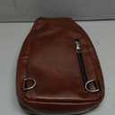 PU Leather Sling Bag for Men - Waterproof, Lightweight, Crossbody Chest Bag for Hiking & Cycling (Dark Brown)