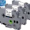 Weemay 3 Pack TZe 6mm 0.23 Laminated White TZ Tape Compatible for Label Maker Tape TZe-211 TZe211 TZ-211 TZ211 1/4 Black on White Label for PTD220 PTD600 PT-D410 PTH110BP Printer, 26.2 Feet