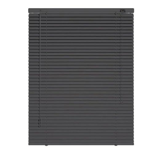 Slats Aluminum Venetian Blinds,  57" Cordless Rooming Darkening Shades for Indoor Windows, Waterproof Horizontal Window Mini Blind Easy to Install(Black)
