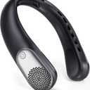 Neck Fan, Portable Personal Fan around Neck, 4000 mAh Battery Operated with LED Display, 3 Wind Speed, Fast Cooling, Ultra Quiet, USB Rechargeable Fan Men Women Outdoor Indoor (Black)