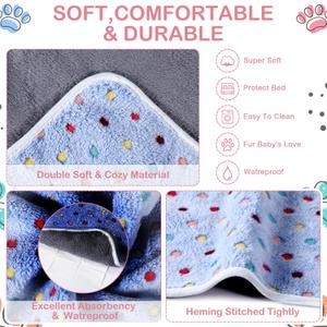 Tudomro 8 Pcs Guinea Pig Bedding Cage Liners Bulk Waterproof Blankets Small Animal Flannel Throw Bedding Absorbent Reusable Pet Pee Sleep Mat Pad Cover for Hamster Ferret (Dot,12 x 12 Inch)