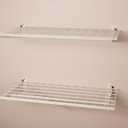 HyLoft 2-Pack Heavy Duty Steel Wall Garage Shelving, 36 in. x 18 in. Adjustable, Includes Hanging Rod, Max Shelf Load 200 Pounds, Item 777, White Powder Coated Finish