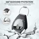 2 Pack AirTag Holders with Keychain - Secure Airtag Lock Case with Wire Cable Compatible with Apple AirTags for Keys, Luggage, Dog Collar, Backpack & More (Black)