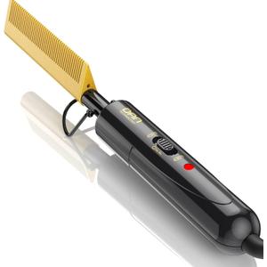 DAN Technology hot Comb Electric for Wigs,450Small hot Comb for Edges,Low and high Temperatures, Hair straightening Comb for Black Hair,Portable & Dual Voltage for Travel & Home