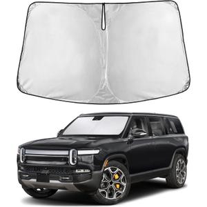 EcoNour Windshield Sunshade Compatible for Rivian R1S / R1T 20222024 2025 2026, Sun Visor for Front Windshield & Window Sun Shade Cover, UV Heat Blocker & Protector, Car Accessories