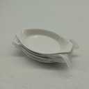 Ceramic Oval Small Au Gratin Baking Dishes 7 oz, Set of 4 Banana Split Bowls, Oven and Microwave Safe, for 1 person servings, Bakeware with Double Handle for Kitchen and Home, 8.3 Inch