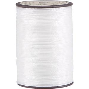 uxcell Thin Waxed Thread 175 Yards 0.45mm Dia Polyester Wax-Coated String Cord for Machine Sewing Embroidery Hand Quilting Weaving, White