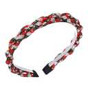 HSWE Rhinestone Christmas Headbands Xmas Crystal Red Green Sliver Stripes Twist Hairband Holiday Party Hair Accessories for Women