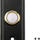 Vintage Style Wired Doorbell Button with Light, Replacement Doorbell Button for Existing Wired Systems, Antique Brass Finish for Home and Office (C)