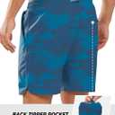 NORTHYARD Mens Swim Trunks 5" Beach Swim Shorts Quick Dry Bathing Suit with Mesh Liner Packable (Blue, S)
