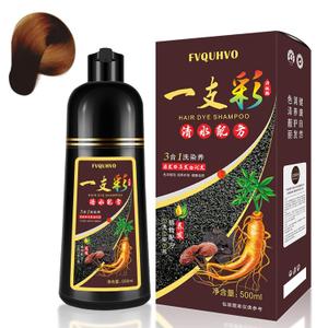 Dark Brown Hair Dye Shampoo 3 In 1, 100% Gray Hair Coverage, Instant Natural Hair Color for Women & Men Shampoo Para Canas, Root Touch Up for All Hair Types  Easy Application, Lasts 3-4 Weeks, 500ml