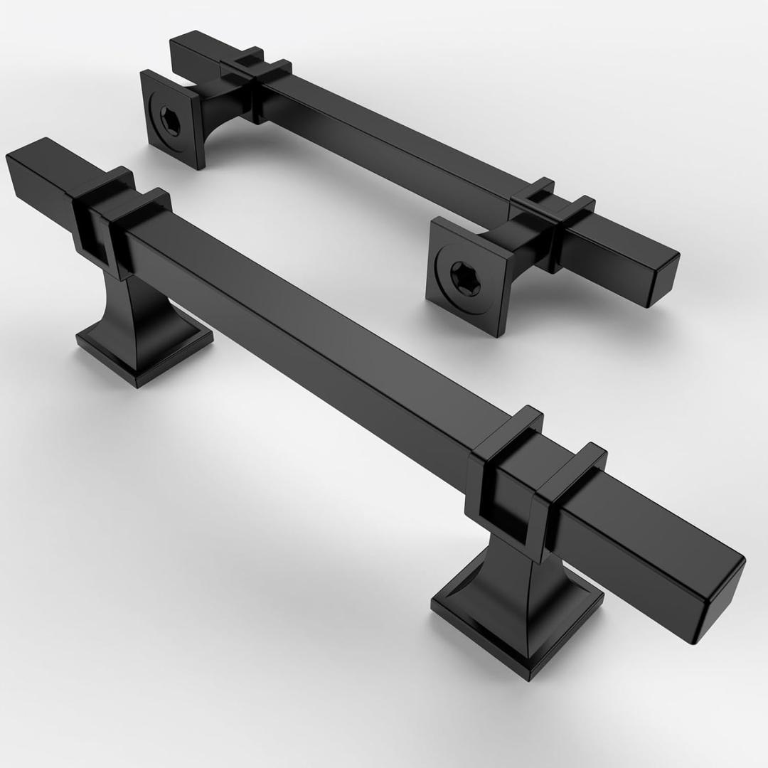 Asidrama 10 Pack 3.75 Inch(96mm) Matte Black Kitchen Cabinet Handles, Cabinet Pulls Kitchen Cabinet Hardware for Cupboard Drawer Pulls