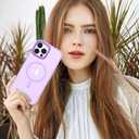 Anuck Case for iPhone 14 Pro Case Magnetic Phone Case Compatible with MagSafe, Soft TPU Bumper Hard Translucent Matte Back Slim Fit Shockproof Protective Cover for Men Women Girls - Light Purple