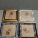 5x5 Picture Frames Set of 4- Rustic Retro Photo Frame with Real Glass Wall Mount and Tabletop Display Family Friends Wedding Gift