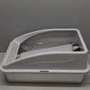 Stainless Steel Litter Box | XL Enclosed Cat Litter Boxs with Lid for Big Cats | High Sided, Anti-Urine Leakage | Non-Stick Bottom & Includes Litter Mat & Metal Scoop (Silver Gray)