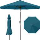 9ft Patio Umbrella with Push Button Tilt and Crank,Outdoor Market Table Umbrella UV Protection 8 Sturdy Ribs for Backyard,Garden,Pool,Deck(Lake Blue)