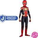 MARVEL Integrated Spider-Man Official Youth Deluxe Zentai Costume - Stretch Spandex with Hidden Zippers and Wrist Slits XS 4/5