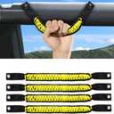 Bronco Grab Handles,4 PCS Grip Handle for Ford Bronco 2021 2022 2023 2024 2/4 Door Accessories, Paracord Grip Handle,800D Nylon Hardware Handles Bronco Accessories (Yellow)
