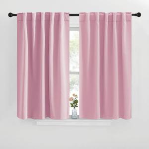 NICETOWN Blackout Curtain Panels for Living Room - (Rouge Pink Color) 29x30 inch, 2 Panels Set, Room Darkening Blackout Drapes for Window