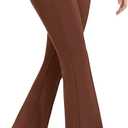 Urban CoCo Women's Flare Dress Pants with Pockets High Waist Slacks Pull On Work Casual Petite/Regular/Tall Pants (Brown, XL)