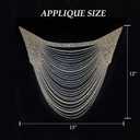 Jerler Gold Rhinestone Applique, Elegant Crystal Rhinestone Patches Blingbling Sewing on Wedding Dress, Ideal for Bridal Embellishments(Gold)