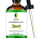 SVA Citronella Essential Oil – 4 Fl Oz – 100% Natural Citronella Oil - for Diffuser, Hair Care, Face, Skin Care, Aromatherapy, Scalp and Body Massage, Soap and Candle Making - with Dropper 