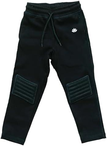 Zenulove Viscose Baby Pants with Knee Pads, Soft Toddler Pants for Boys & Girls, Baby Boy Pants & Baby Girl Pants 3T-5T (4T, Black)