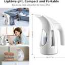 HiLIFE Steamer for Clothes, Portable Handheld Design, 240ml Big Capacity, 700W, Strong Penetrating Steam, Removes Wrinkle, for Home, Office(ONLY FOR 120V)(White)