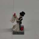 Day of The Dead Skeleton Couple Bride and Groom Skull Figurines, Love Never Dies in Bridal Gown and Tuxedo Sculpture Handmade Resin Crafts, for Halloween Gothic Wedding Gift Decor Ornament (4.1x8.7IN)