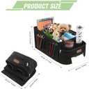 FUNNy elf Car Backseat Organizer for Cars, Collapsible Front Seat Organizer with 4 Cup Holders, Storage Pockets & Dividers, Passenger Seat Organizer for SUV, Truck, Sedan