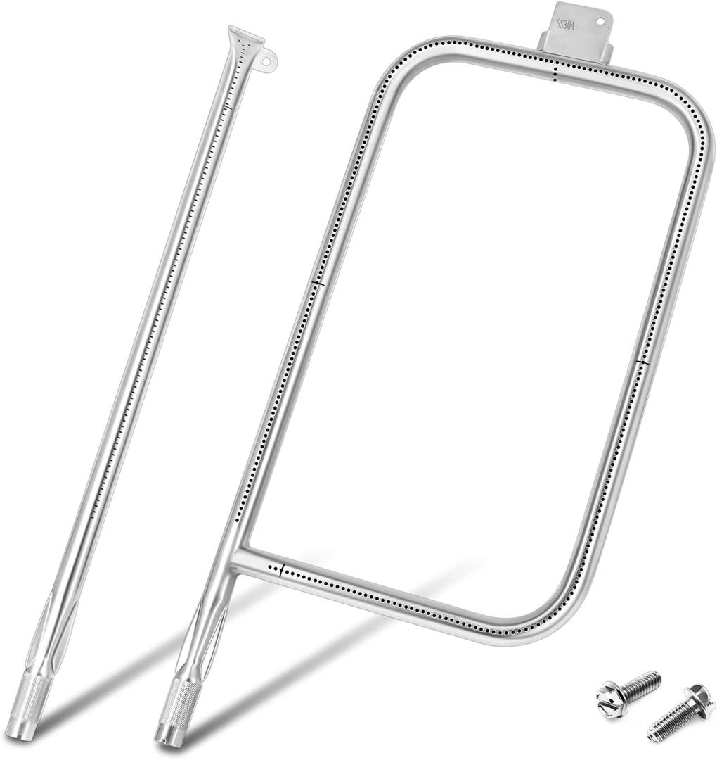 Criditpid 65032 Grill Burner for Weber Q3200, Q300, Q320, Q3000 Gas Grills, 304 Stainless Steel Burner Tube Replacement Kit for Weber Q Series, Q3200 Grill Parts, 60036, 80385, 57060001, 586002