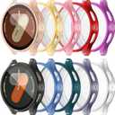 RICHONE 10 Pack Compatible with Samsung Galaxy Watch 7 40mm Screen Protector Case, Soft TPU Protective Face Cover Colored Bumper Accessories for Women Men (10 Colors, Samsung Watch7 40 mm)